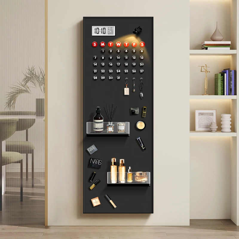 DIY hidden full-length mirror magnetic calendar mirror hanging picture with storage door hidden full-length mirror with clock