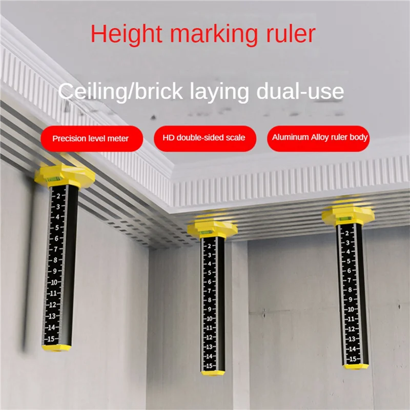 

【Best Selling】10Pcs Ceiling And Floor Tile Height Ruler, Measuring Ruler With Magnetic Base, Measuring Ruler, Suspended Ceiling