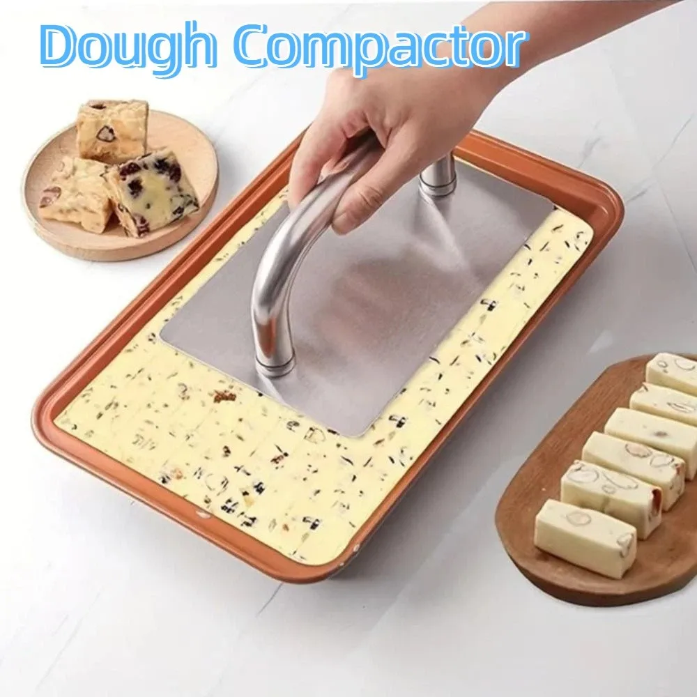 

Stainless Steel Burger Patty Press Rectangular High-Grip Handle Donkey-hide Gelatin Press Professional Nougat Pressing Plate