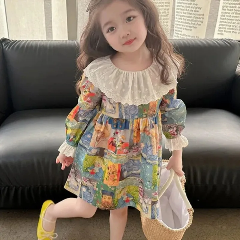 

Girls' Dress Spring and Autumn New Fashionable Autumn Style Little Girl Baby Children's Autumn Princess Dress