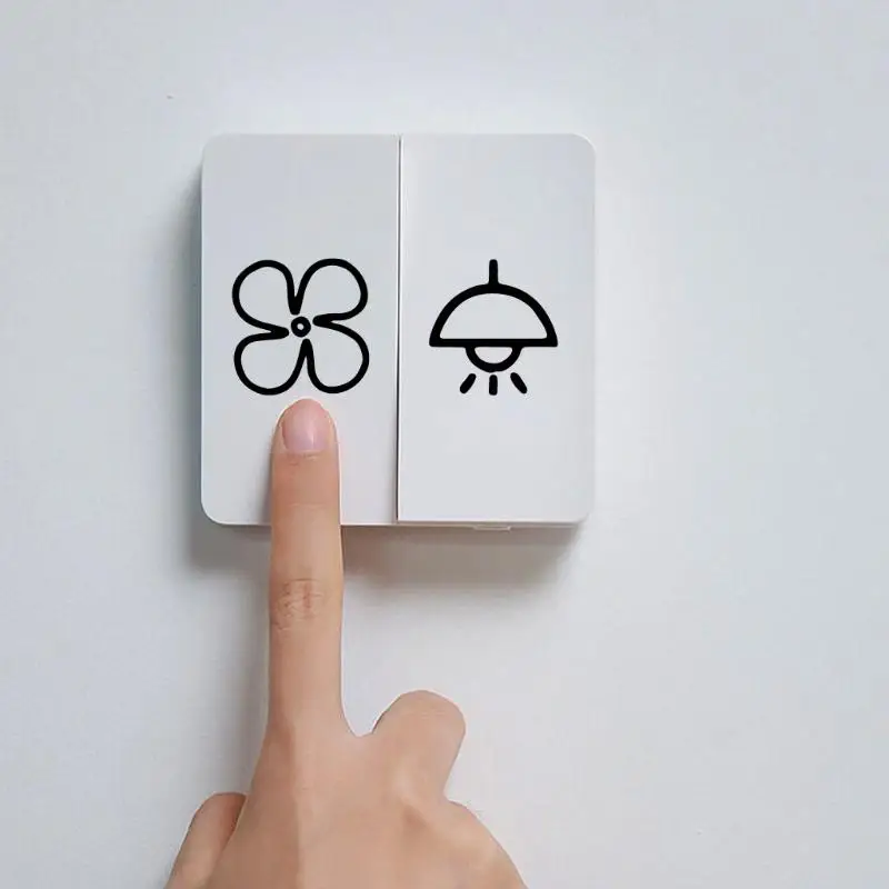 1PCS Label Sticker Waterproof Switchs Panel Labels For Home Office Bedroom Kitchen Clear Transparent Light Switchs