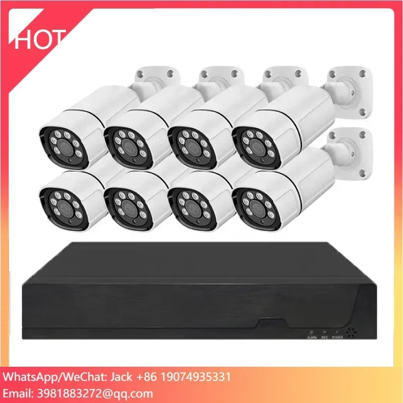 Kit de sistemas CCTV POE con cable tipo bala para exteriores, 8mp, 8 canales, 4mp, Ip, Poe, cámara de vídeo inteligente para el hogar, conjunto de cámaras de seguridad, sistema de vigilancia