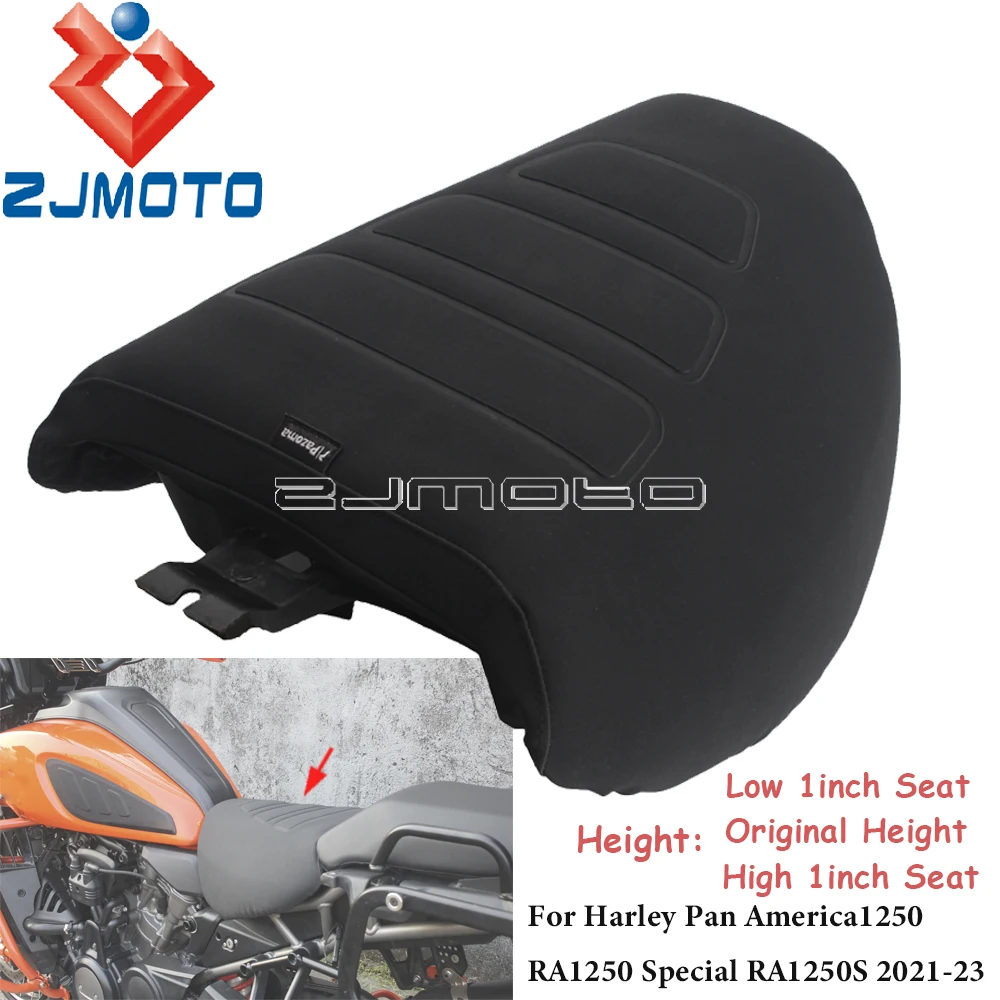 

Motocycle Driver Low 1" / High 1" / Standard Height Seat Cushion Cover Solo Pad For Harley Pan America 1250 RA1250 RA1250S 21-23