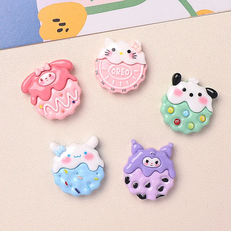 10PCS Kawai bright surface Biscuit animals Series Resin Flat Back Scrapbook Figurine DIY Bow Decor Accessories Crafts A15