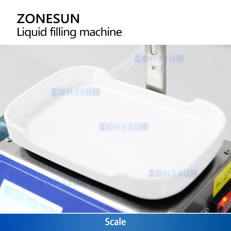 เครื่องบรรจุของเหลวกึ่งอัตโนมัติพร้อมระบบชั่งน้ำหนัก ZONESUN ZS-M100