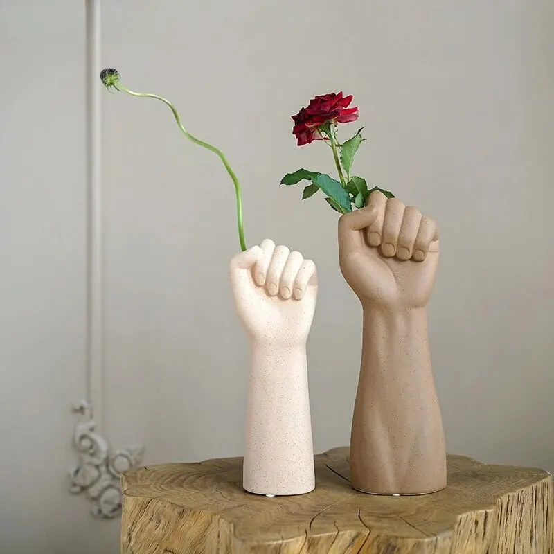 

Nordic Style Fist Handmade Art Ceramic Flower Home Decoration Jewelry Vase Holiday Gift Decor Figure