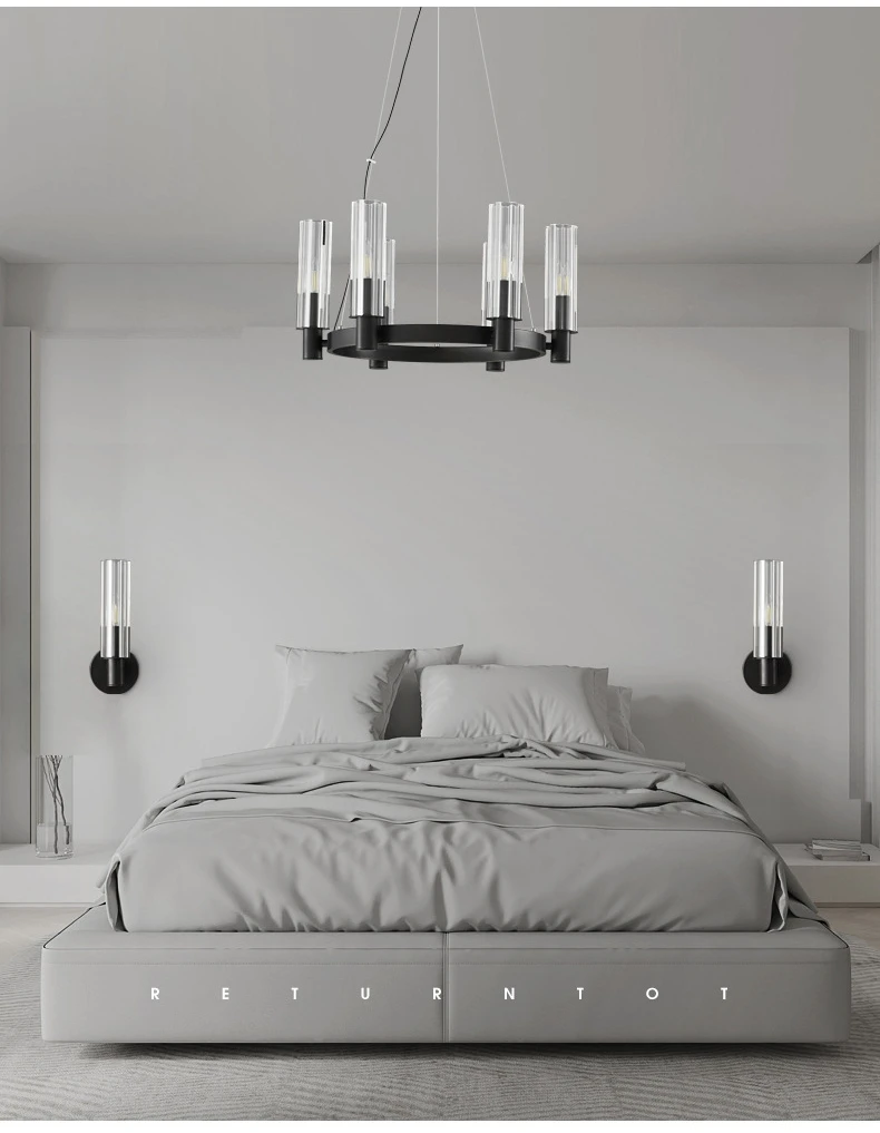American Retro E14 Pendant Lights Living Room Crystal