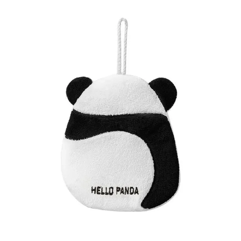 

Cute Panda Hand Towels Kitchen Bathroom Hand Towel Ball with Hanging Loops Quick Dry Soft Absorbent Microfiber Towels