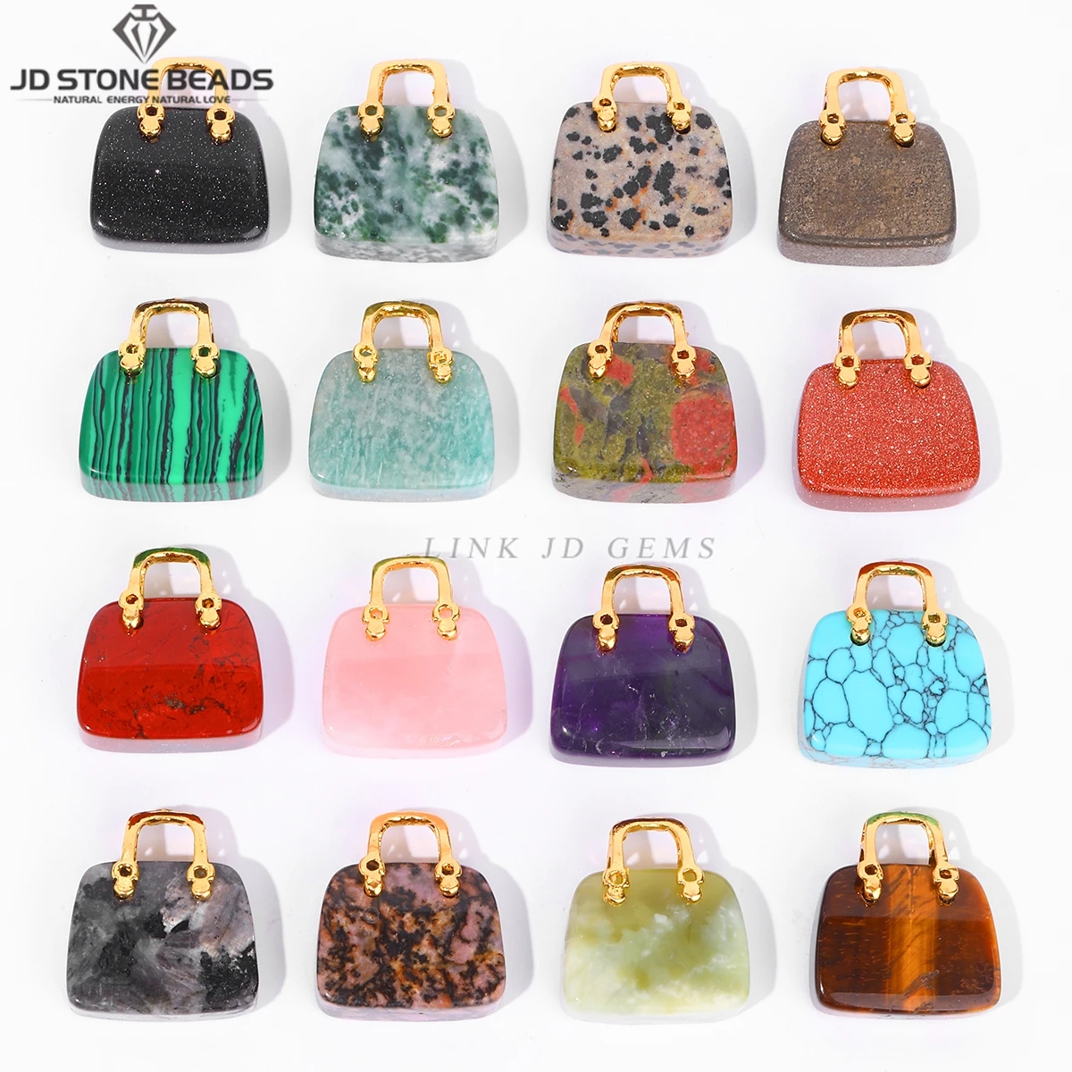 

1Pc Natural Stone Agate Quartz Turquoise Stone Bag Shape Pendant Small Charm For Jewelry Making DIY Necklace Accessory Wholesale