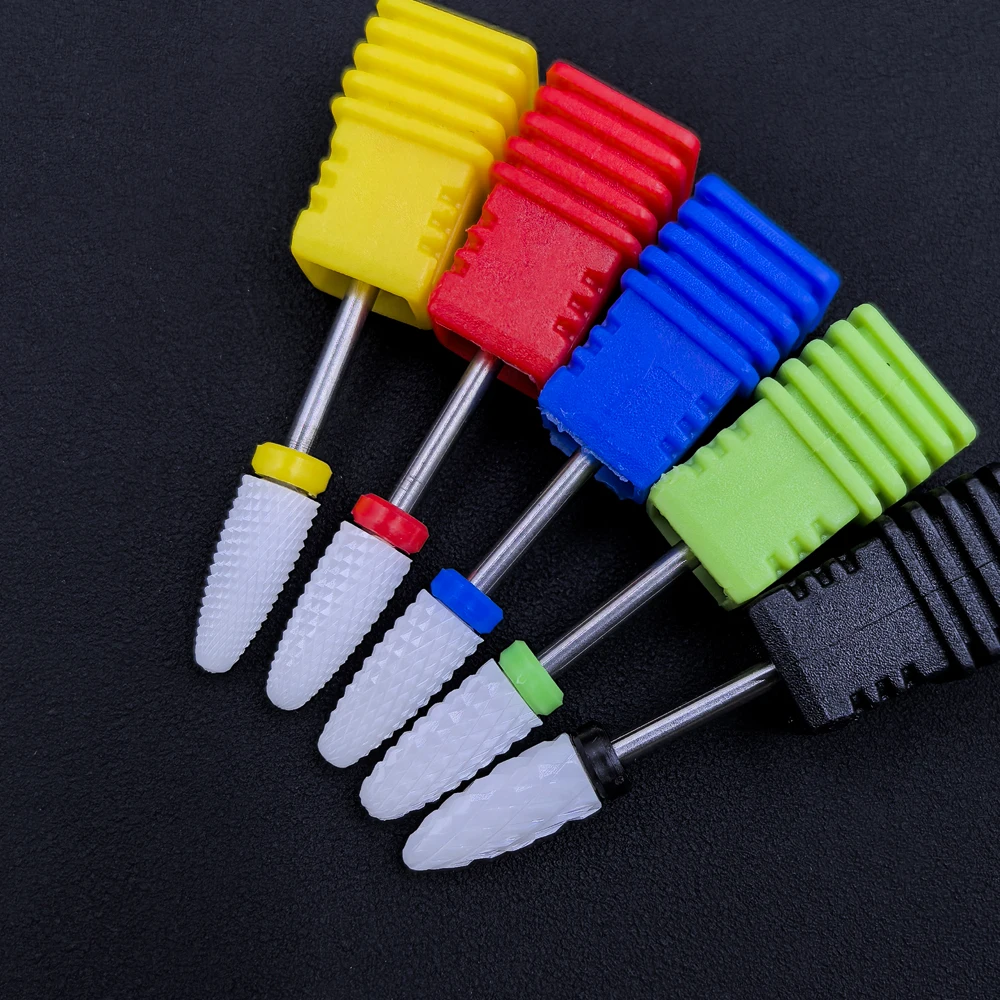 5 قطع لقم مثقاب أظافر سيراميك، مجموعة لقم مثقاب أظافر 3/4 لأظافر جل الأكريليك