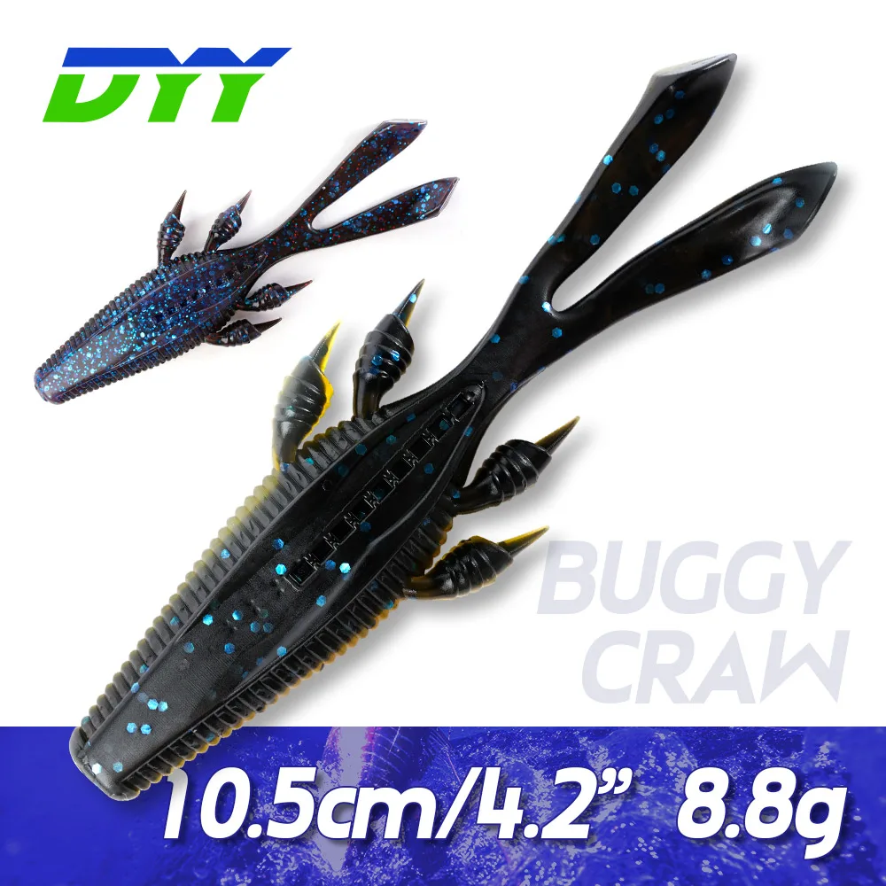 DYY Buggy Craw Soft Bait 10.5cm 8.8g Shrimp Silicone Swimbait Punching Artificial Soft Lure for Bass Perch Gear Fishing Lures