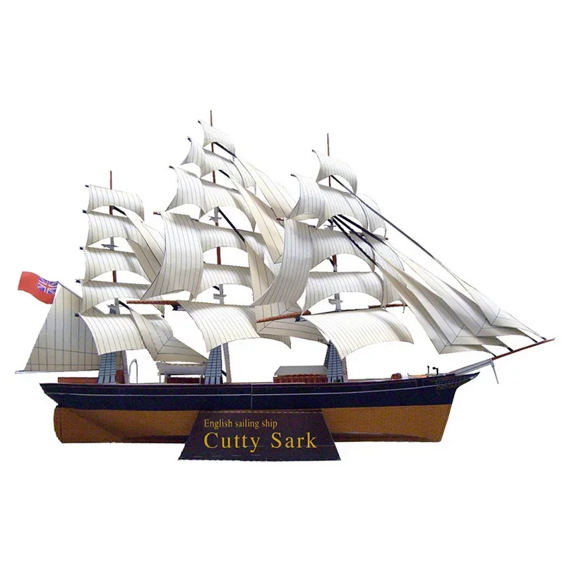 Sailship Cutty Sark Sailboat Sail Ship Folding Handmade 3D Paper Model Papercraft Art DIY Teens Adult Origami Craft Toys ZX-109