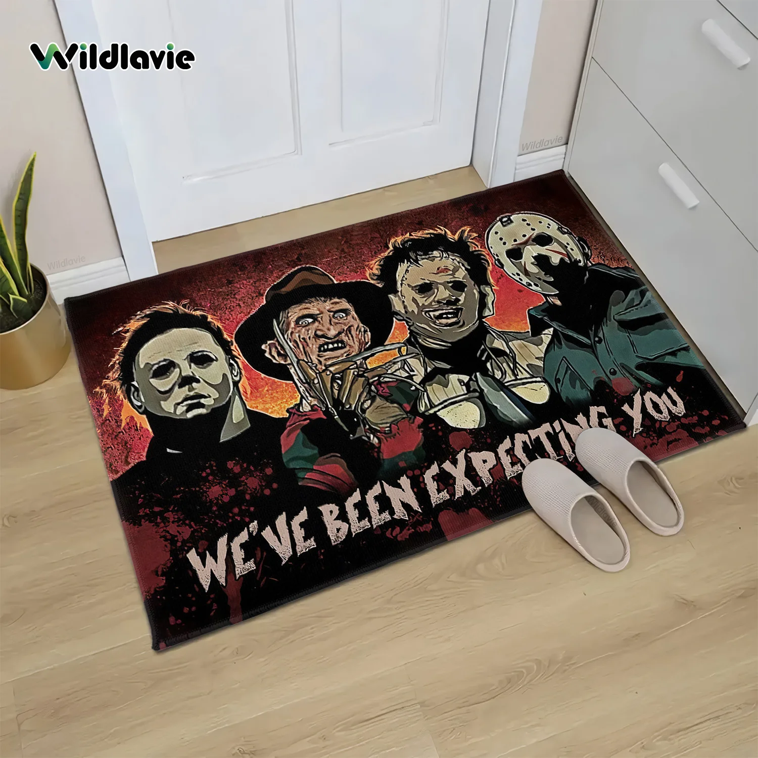 VIKAMA Movie Character Scary Outdoor Carpet Welcome Mat Soft Doormat Living Room Sofa Carpet Rug For Bedroom Bathroom Mat