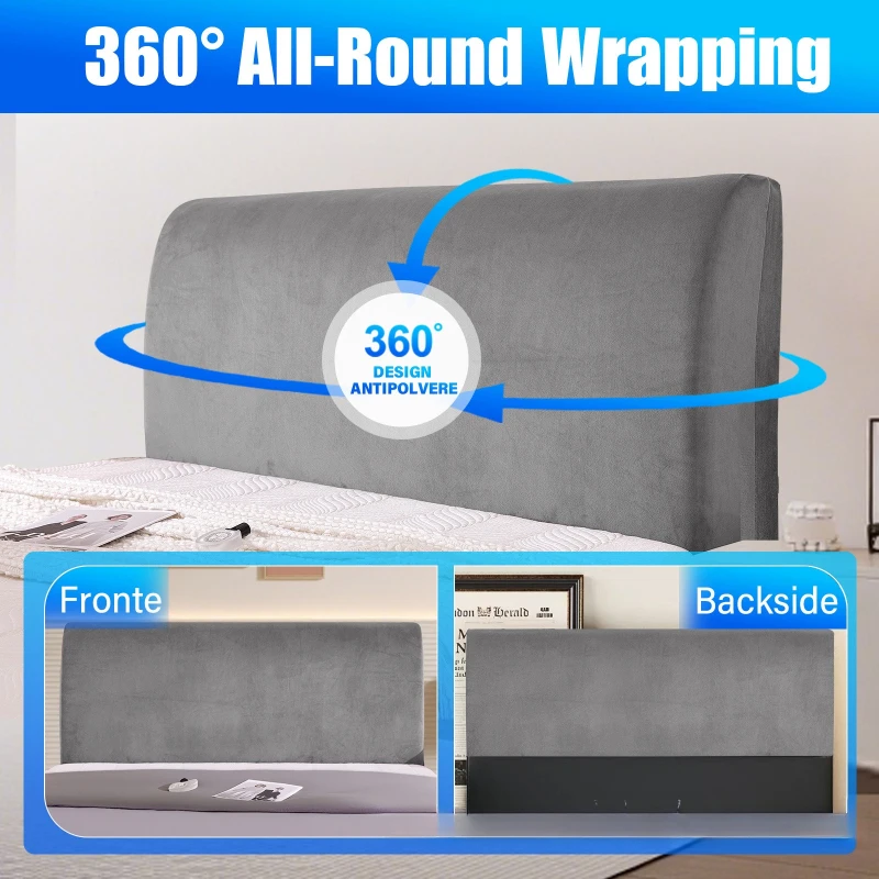 1.2m/1.5m/1.8m/2.0m New Stretch Bed Headboard Cover Dust Cover Soft Cushion Backrest Washable Removable Slipcovers