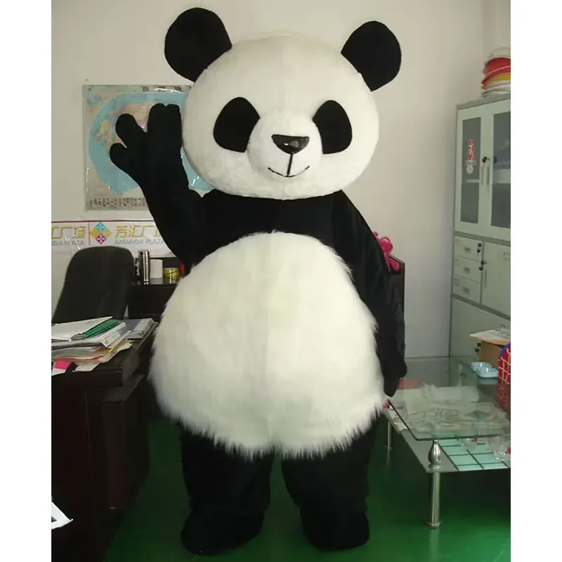 Disfraz de Mascota de panda de peluche, muñeco de pingüino divertido, conjunto de cosplay de panda de dibujos animados, Navidad y Halloween, nuevo