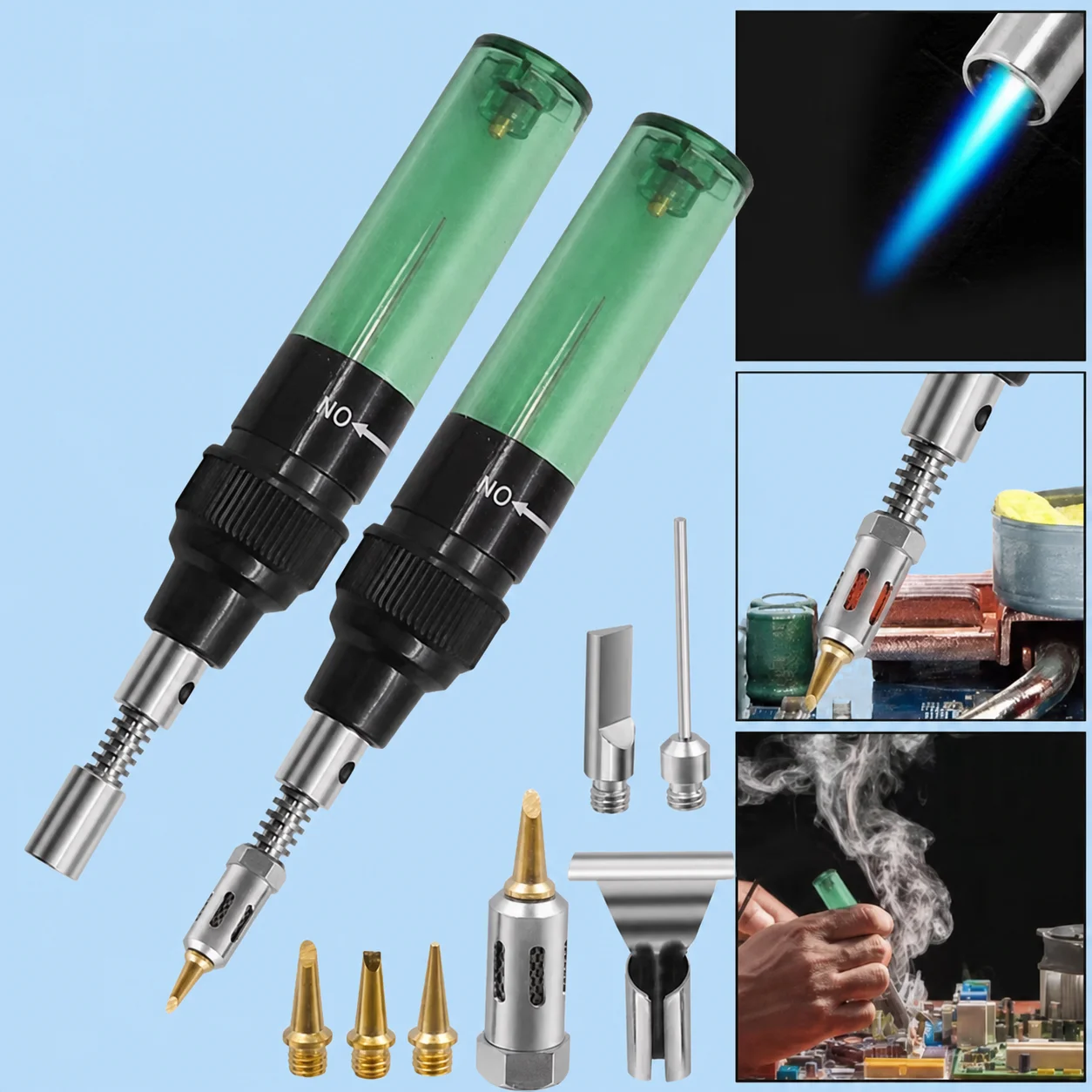 Gas Soldering Iron Set with Soldering Iron Tips, Portable Soldering Equipment and Consumables, Welding Tools for Electronics Rep