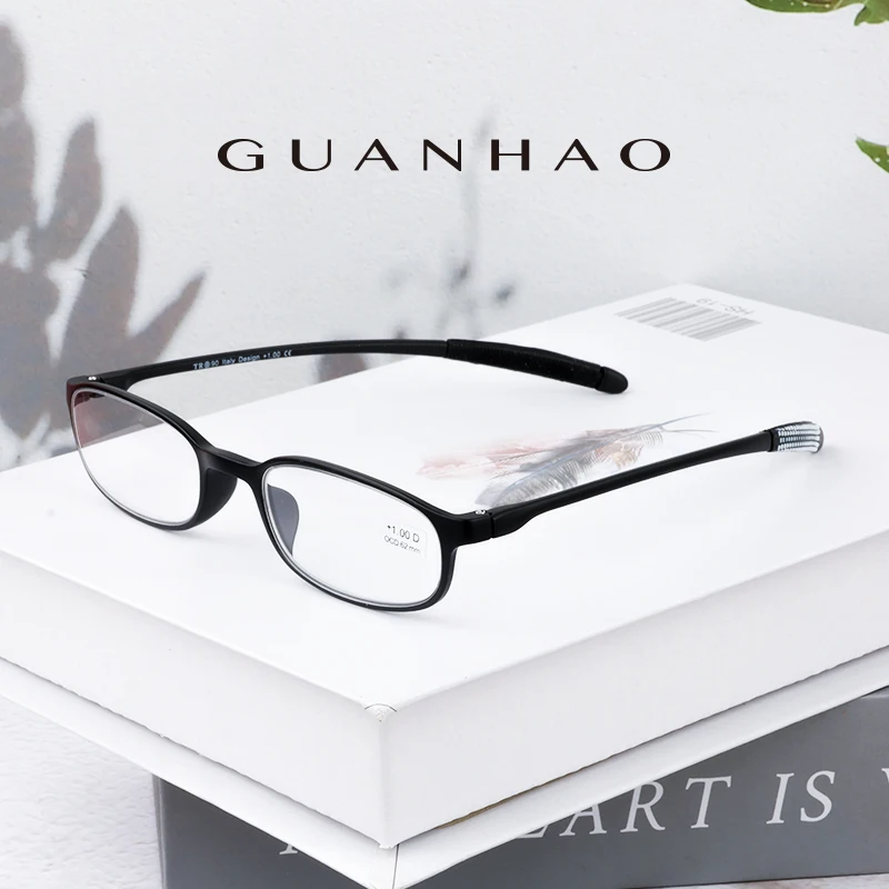 

Очки для чтения унисекс GUANHAO, прозрачные, оптические, для дальнозоркости и пресбиопии, универсальные, легкие, оправа TR90, 2.0