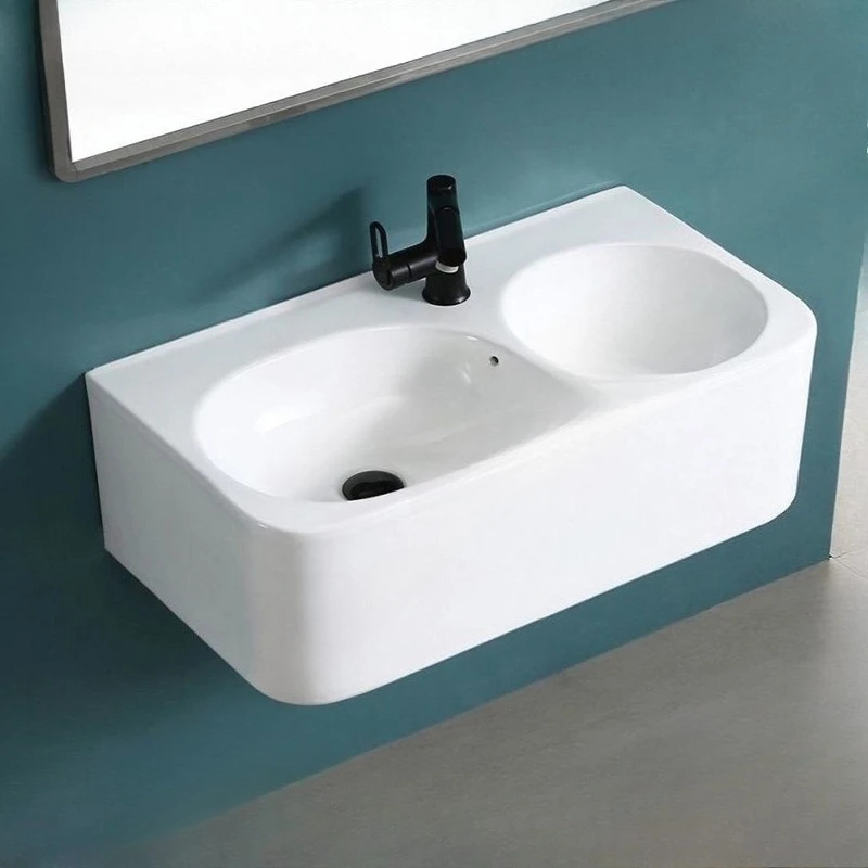 

Integrated wall-mounted double basin washbasin double wash basin ceramic wall-mounted wash basin