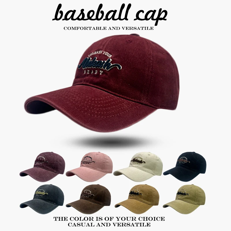 

Sunshade Retro Versatile Casual Peaked Caps College Style Fashion New Men Women Korean ins 3D Letter Embroidery Baseball Hats