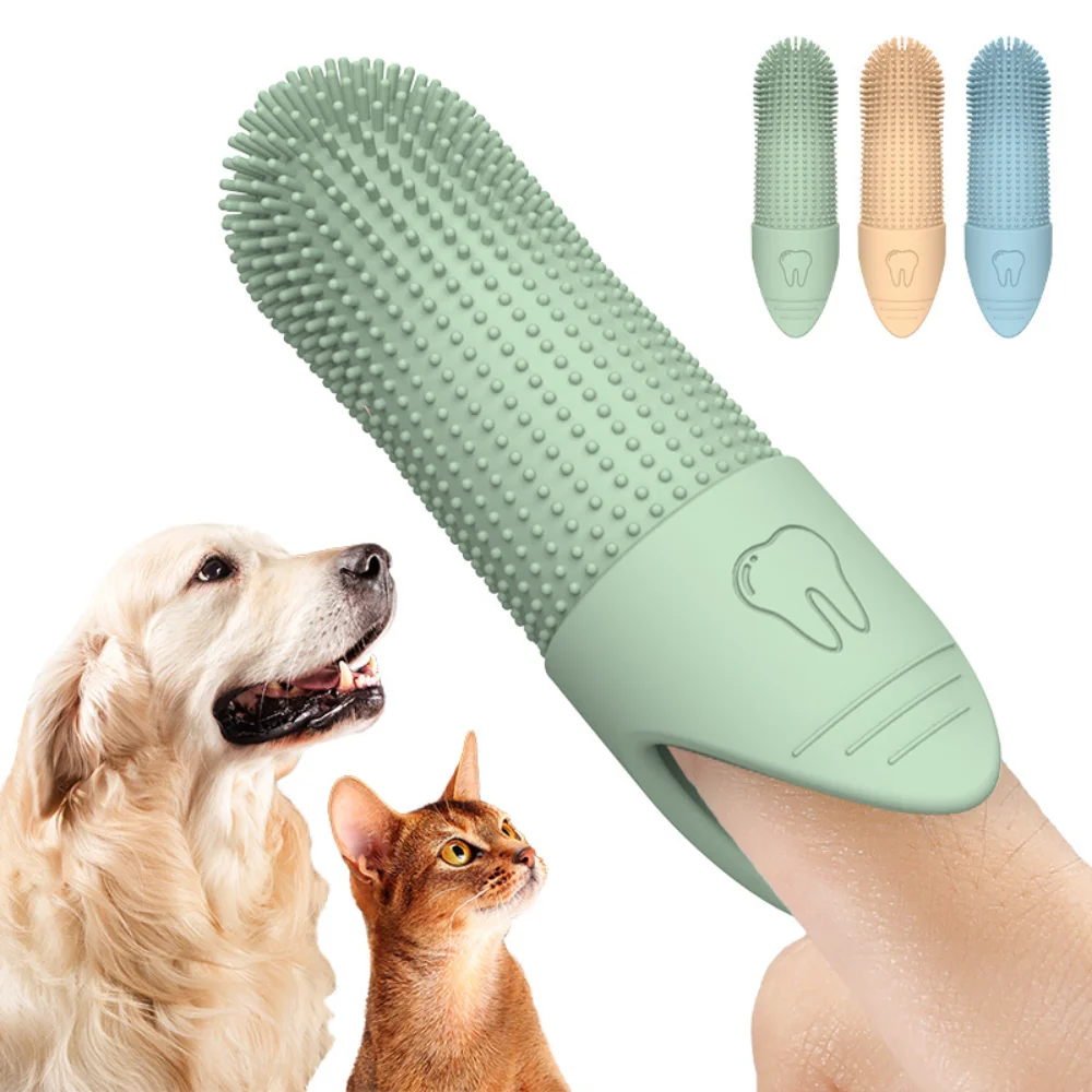 Silicone Finger Toothbrush for Pets: Food-Grade Dental Care Glove for Pets, Soft Bristles for Teeth Cleaning and Gum Massage