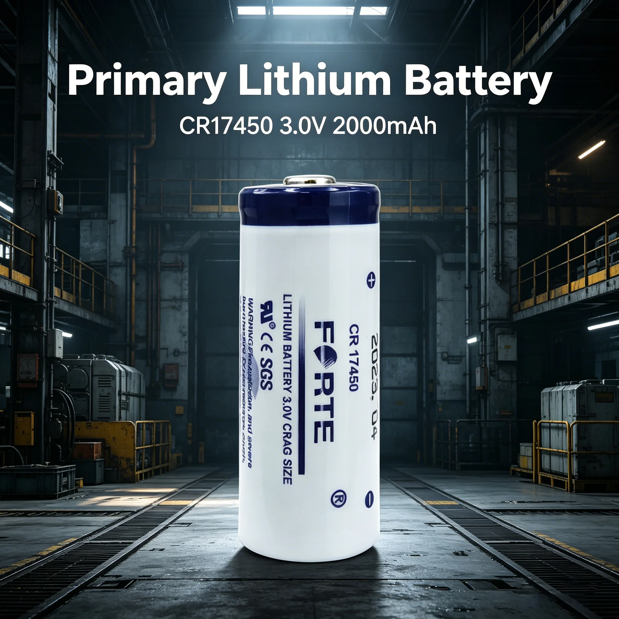 FORTE CR17450 3V Lithium Battery 2000mAh for Water Meter, Smoke Alarm, Infrared Sensor, Gas Meter, Flow Meter