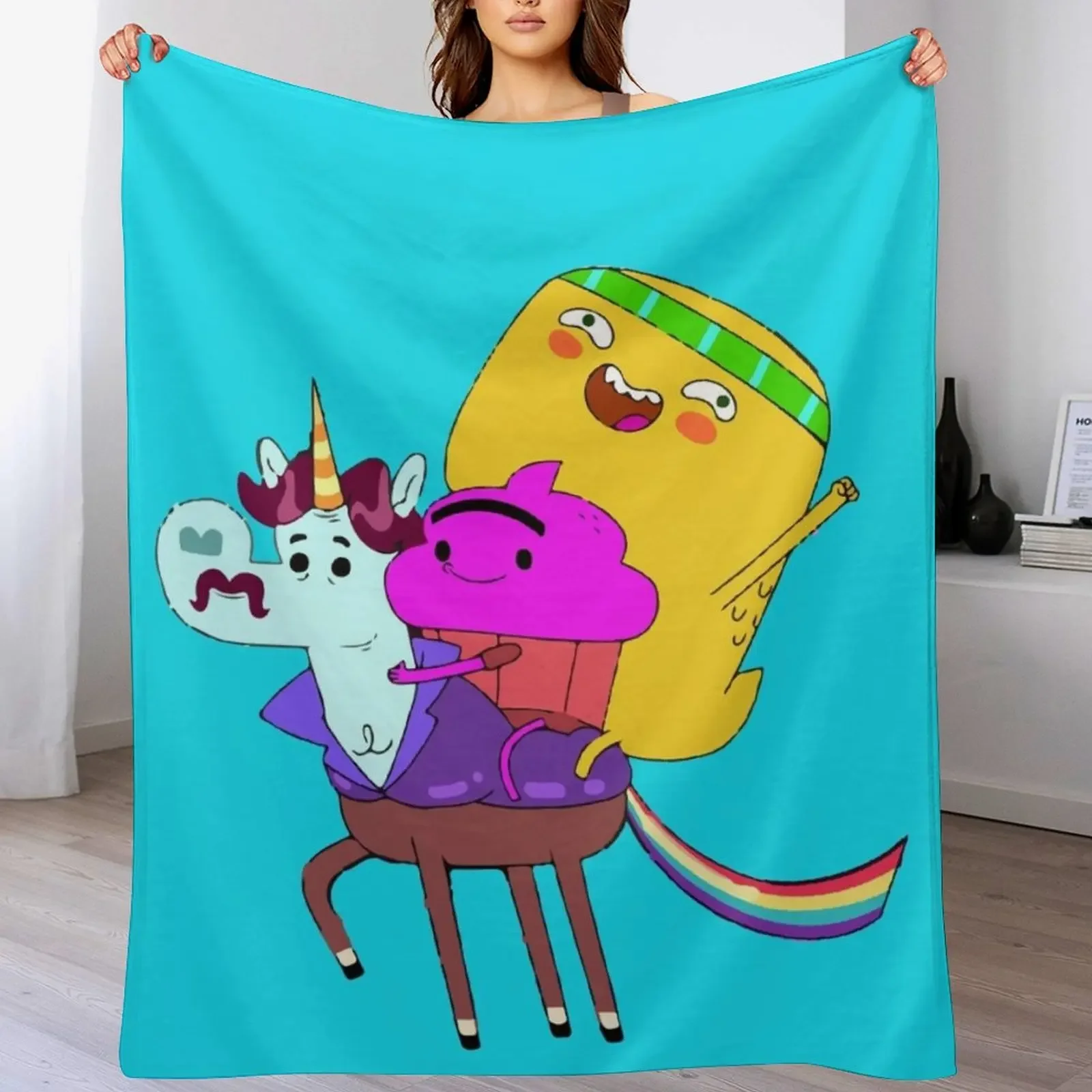 Cupcake and Dino and the unicorn Throw Blanket valentine gift ideas Plaid blankets ands Blankets Sofas Of Decoration Blankets
