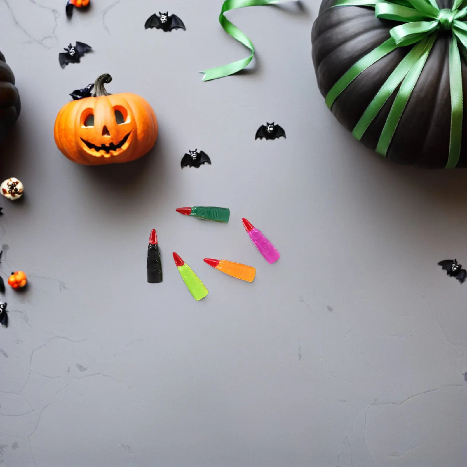 

35Pcs Halloween Witch Finger Prosthetics Versatile Colorful Nail Claws for Cosplay Nail Tips Horror Vampire Nails Party Props