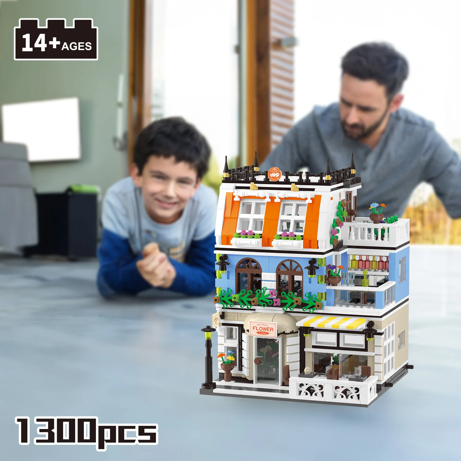 WOW!City Garden Hotel 1300pcs Mini Building Blocks Toys Sets City Street House Diy Construction Toys for Adults New year Gifts