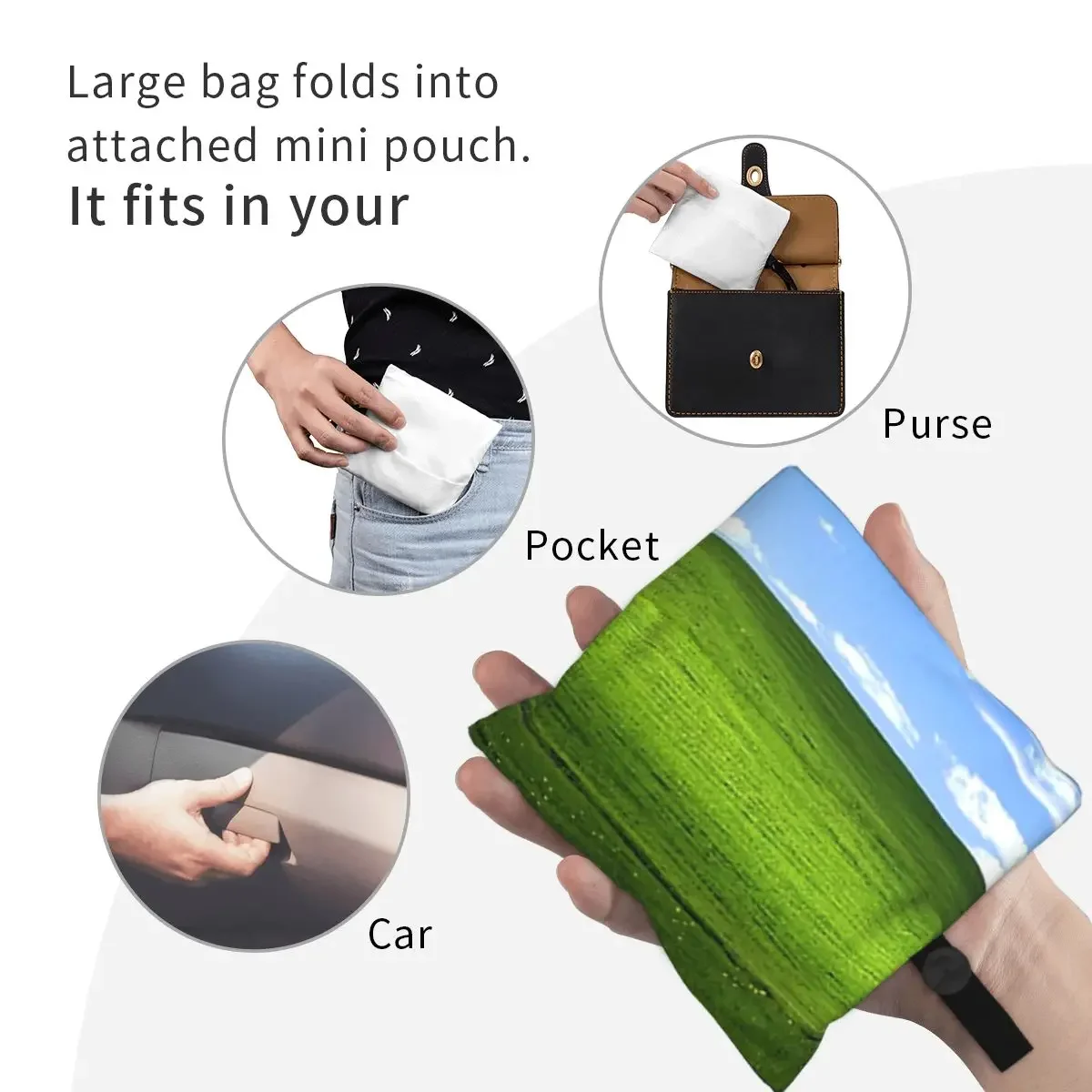 Windows XP Wallpaper Portable Tote Shopping Bags Reusable Shopper Bag Groceries Handbag Shoulder Bag