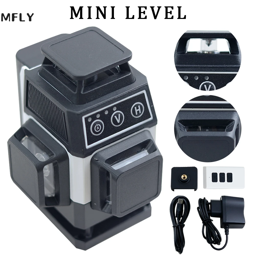 mini nivel laser auto nivelamento horizontal e vertical vigas verdes poderoso 16 linhas 4d 01