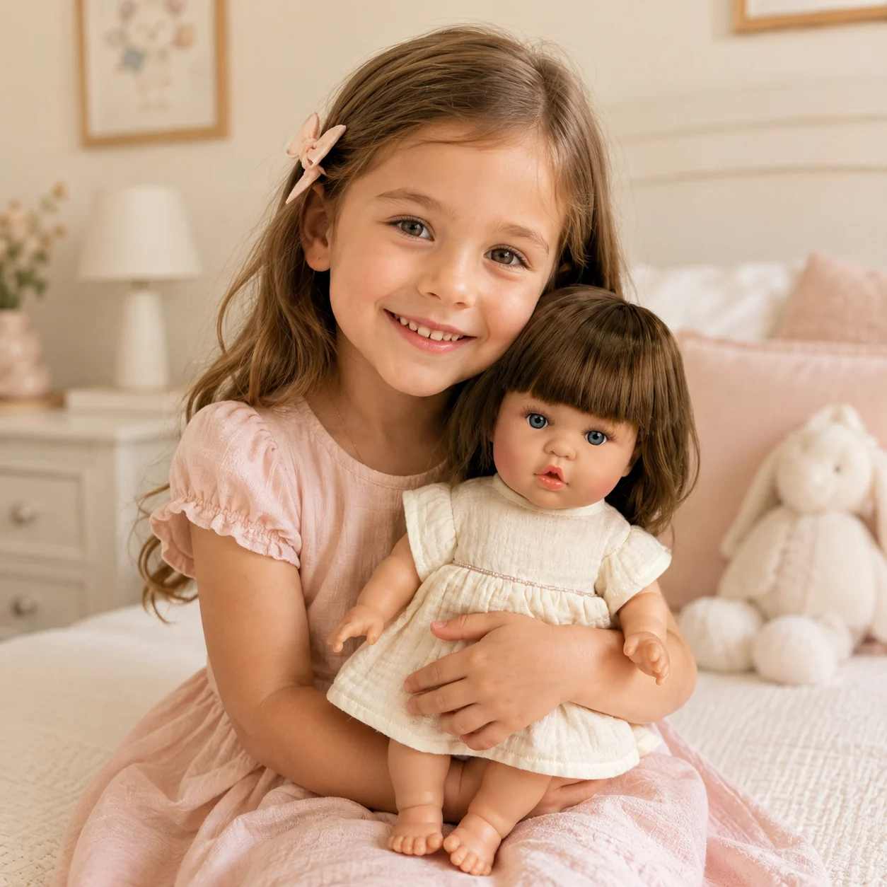 14 Inch 35cm Reborn Baby Doll with Outfit Set Vinyl Toddler Doll Realistic Baby Toy Birthday Christmas Gift Toy for Kids Girls