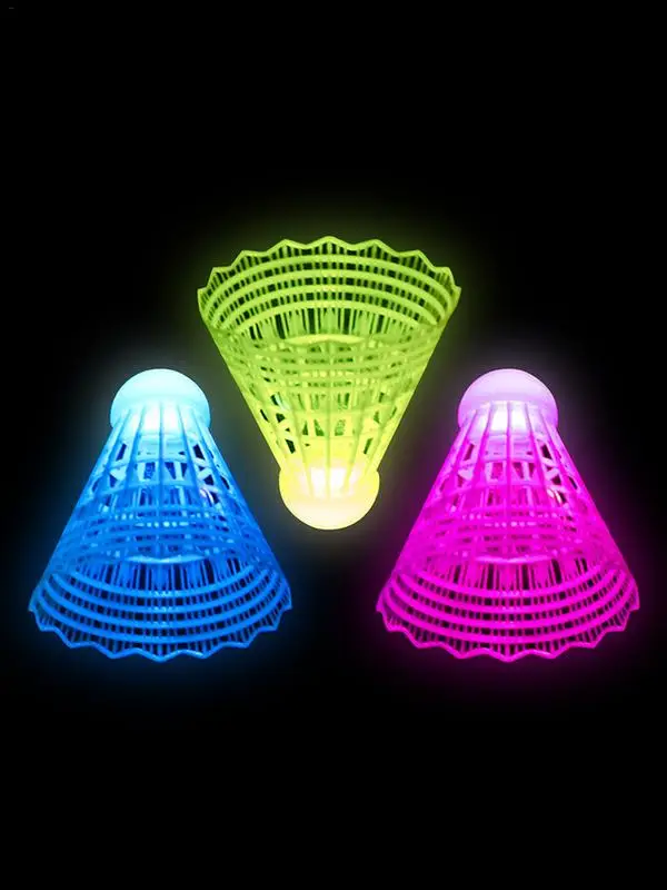 3pcs LED Badminton LuminousBadminton Sets NoveltyPlace Led Badminton Shuttlecock Set Nylon Shuttlecocks Foam Ball Sets