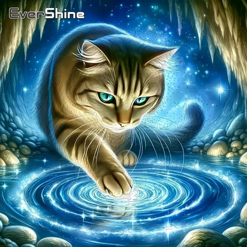EverShine Neuerscheinung Diamant-Stickerei Katzen-Muster für Erwachsene Anfänger Diamantmalerei DIY Mosaik Heimdekoration