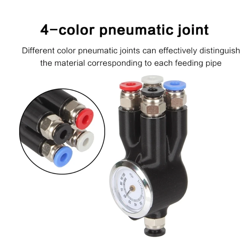Heavy Duty 4 in 1 Filament Tube Connector Printer Accessories For X1C P1S P1P,4 In 1 PTFE Adapter Pipe Expansion Port Five Way