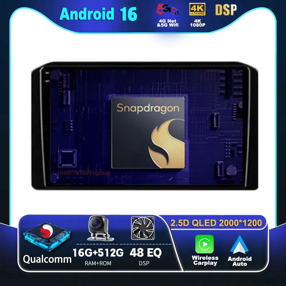 Android 16 Qualcomm Carplay Car Radio For Mitsubishi Xpander 2021--2022 Multimedia Video Player Navigation GPS Stereo 2Din DVD