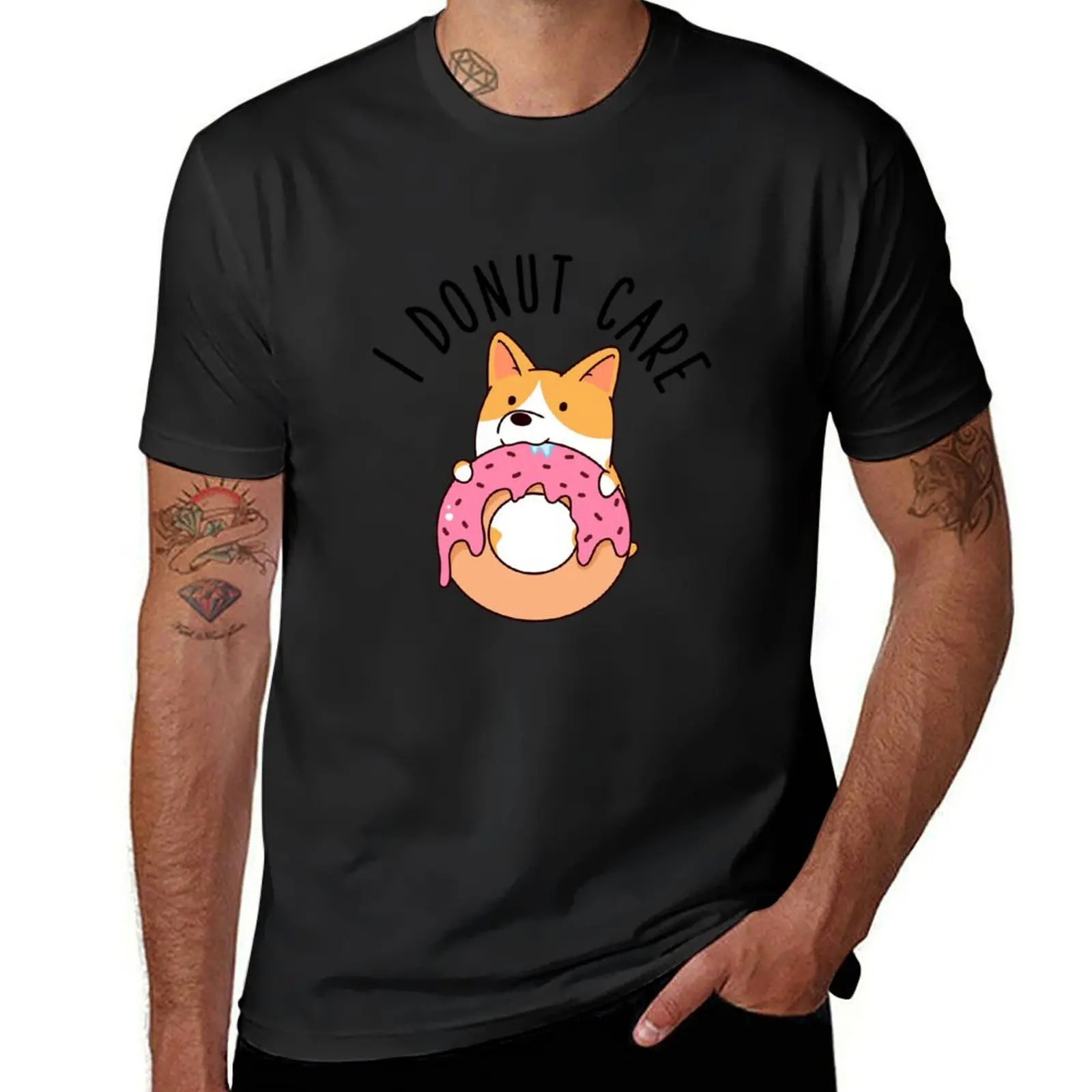 I donut care Corgi T-Shirt anime clothes kawaii clothes boys animal print sports fans men t shirts