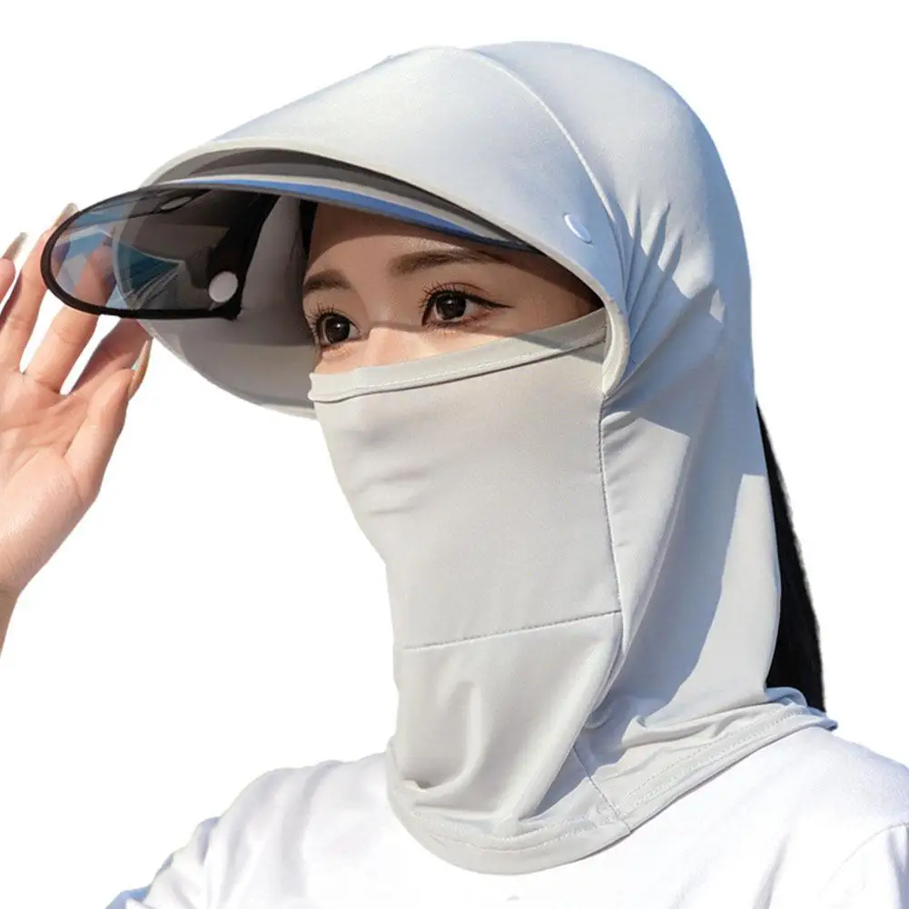 Women Face Cover Anti-uv Summer Sun Protective Scarf Protection Protection Scarf Ice Silk Outdoor Cycling Ear Hats Mask Cap