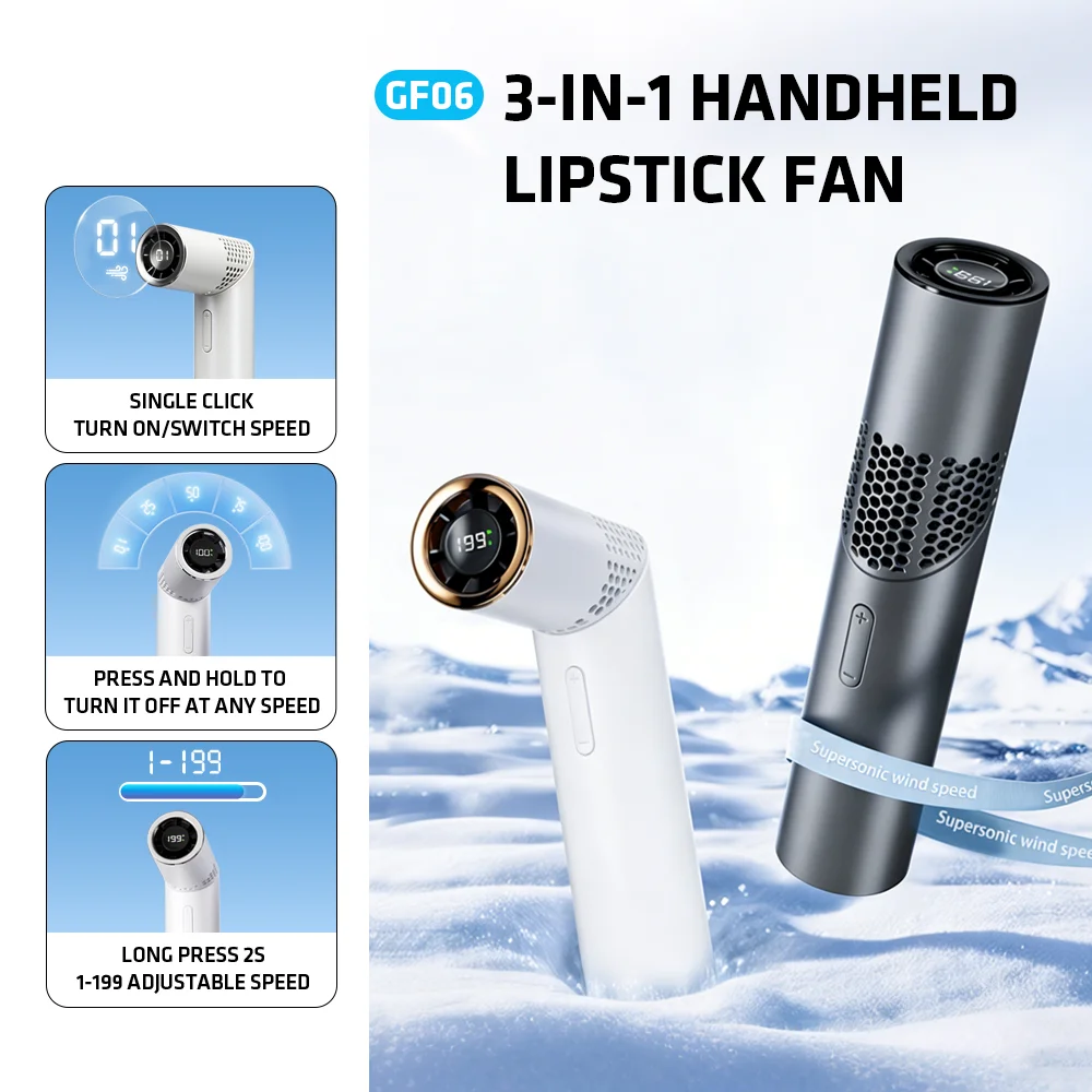 

GF06 Creative Mini Portable Handheld Fan Multi-Speed Adjustable Type-C Rechargeable Perfect For Camping Office Daily Use