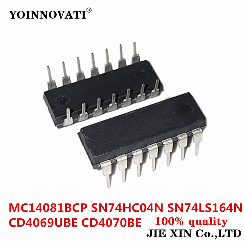 10Pcs New Original In-line MC14081BCP CD4081 SN74HC04N SN74LS164N CD4069UBE CD4070BE DIP-14 logic module Stock Wholesale