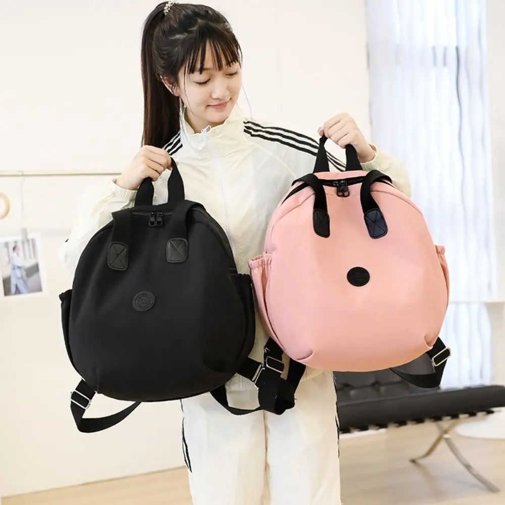 

Нейлоновый рюкзак для плавания в корейском стиле, нейлоновая сумка-тоут большой вместимости круглой формы, однотонная сумка для фитнеса