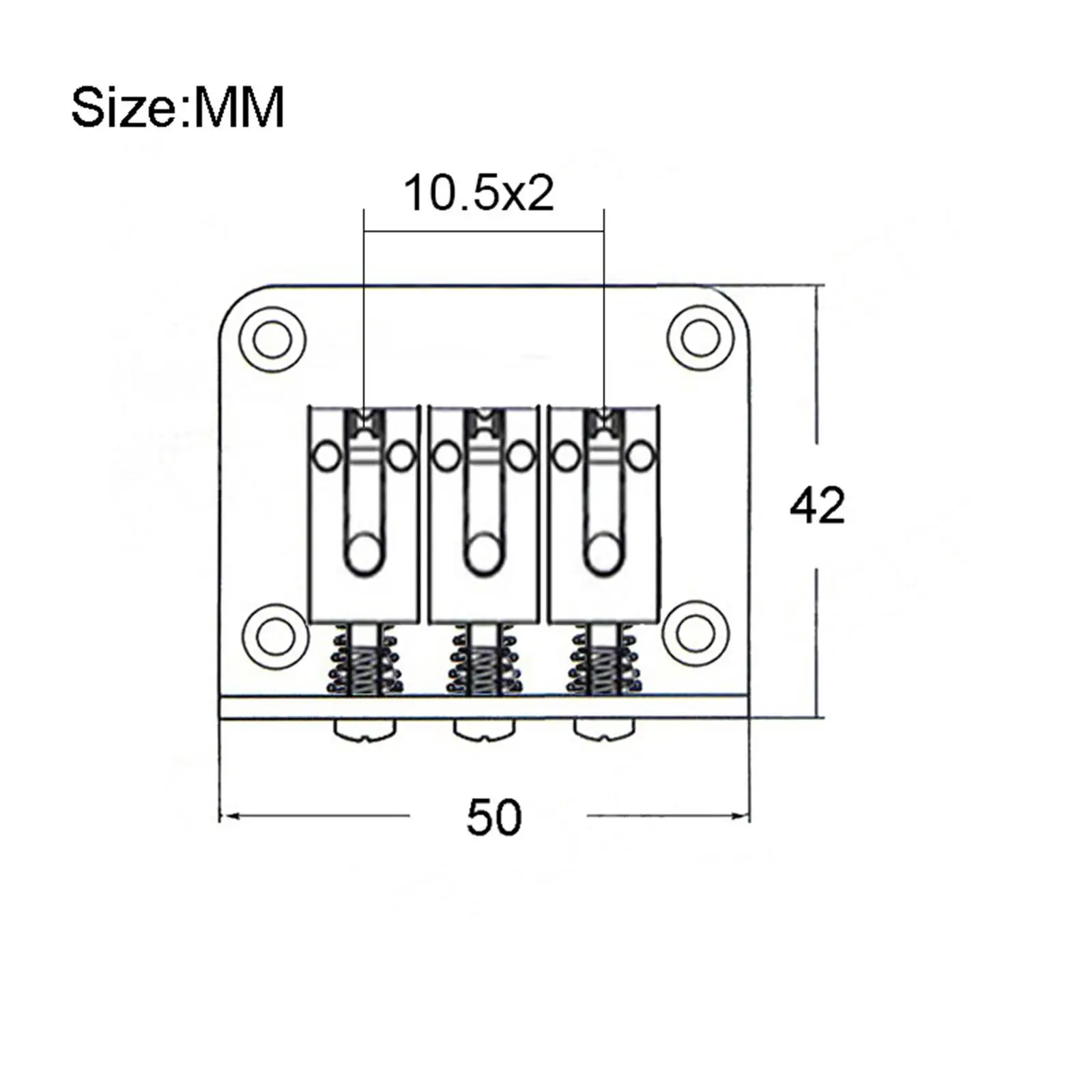 3 String Guitar Bridge, Fixed Guitar Bridge, Acoustic Guitar Bridge Beam for 3 Strings Electric Guitar,