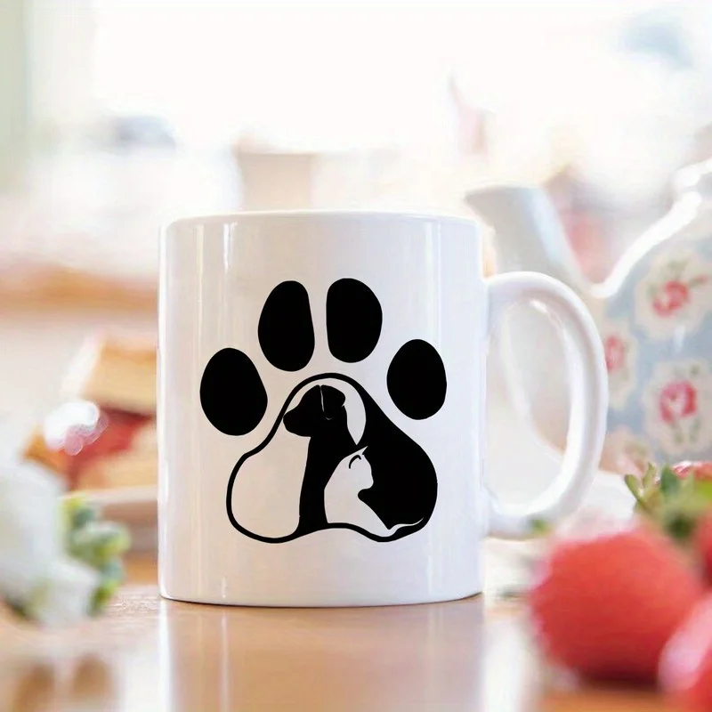 1pc Dog silhouette mug, machine washable, suitable for everyday use in the kitchen and office.