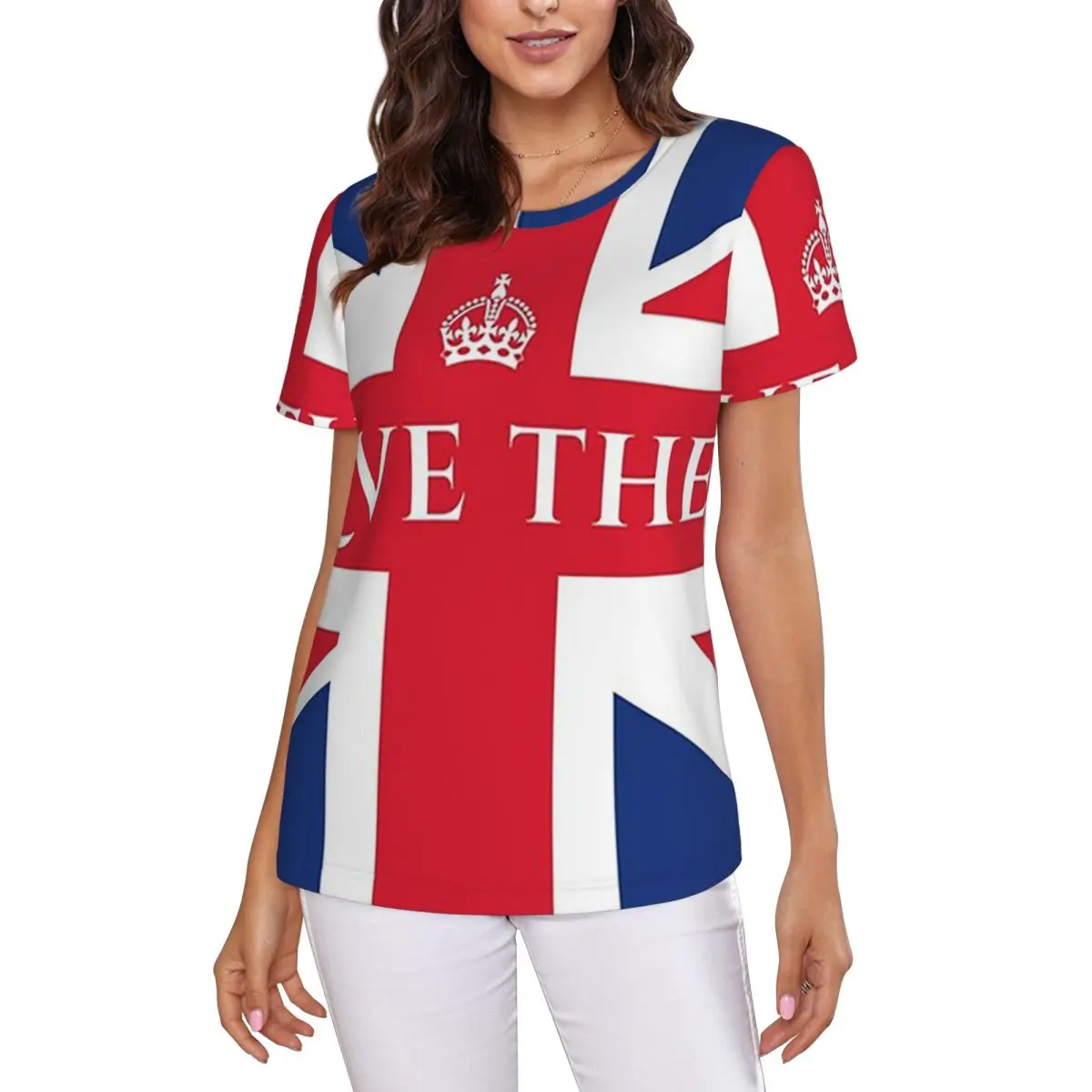 Union Jack Flag Of The UK United Kingdom British T-Shirt Women Short Sleeve TShirts O-Neck Clothes Cotton Summer Tees Streetwear