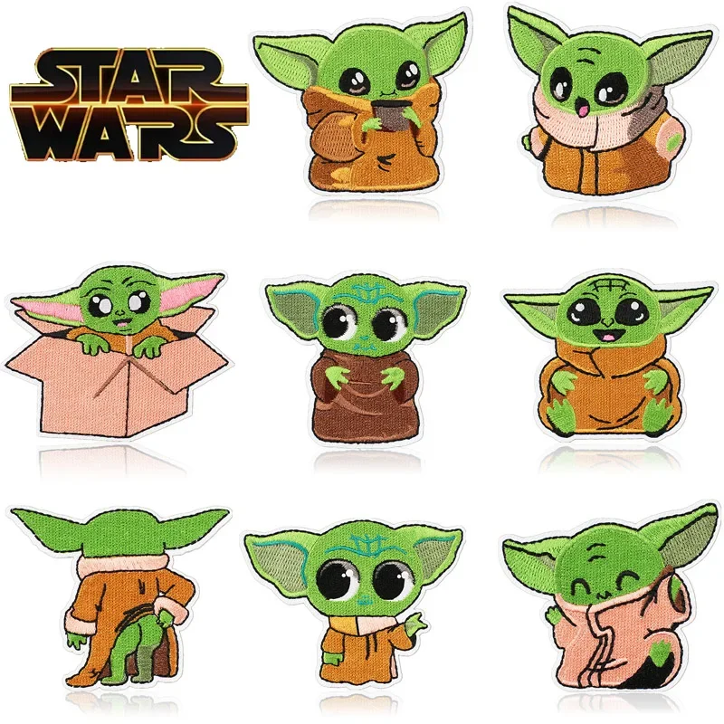 Star Wars Baby Yoda Cartoon Patch Embroidery Magic Patch Iron on Patches for Clothing Thermoadhesive Jacket Ironing Sew Stickers