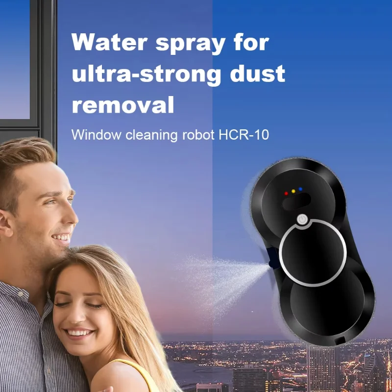 Auto Water Spray window Cleaner Robot Glass Cleaner for Window Cleaning With Water Spray Function with 10 mops