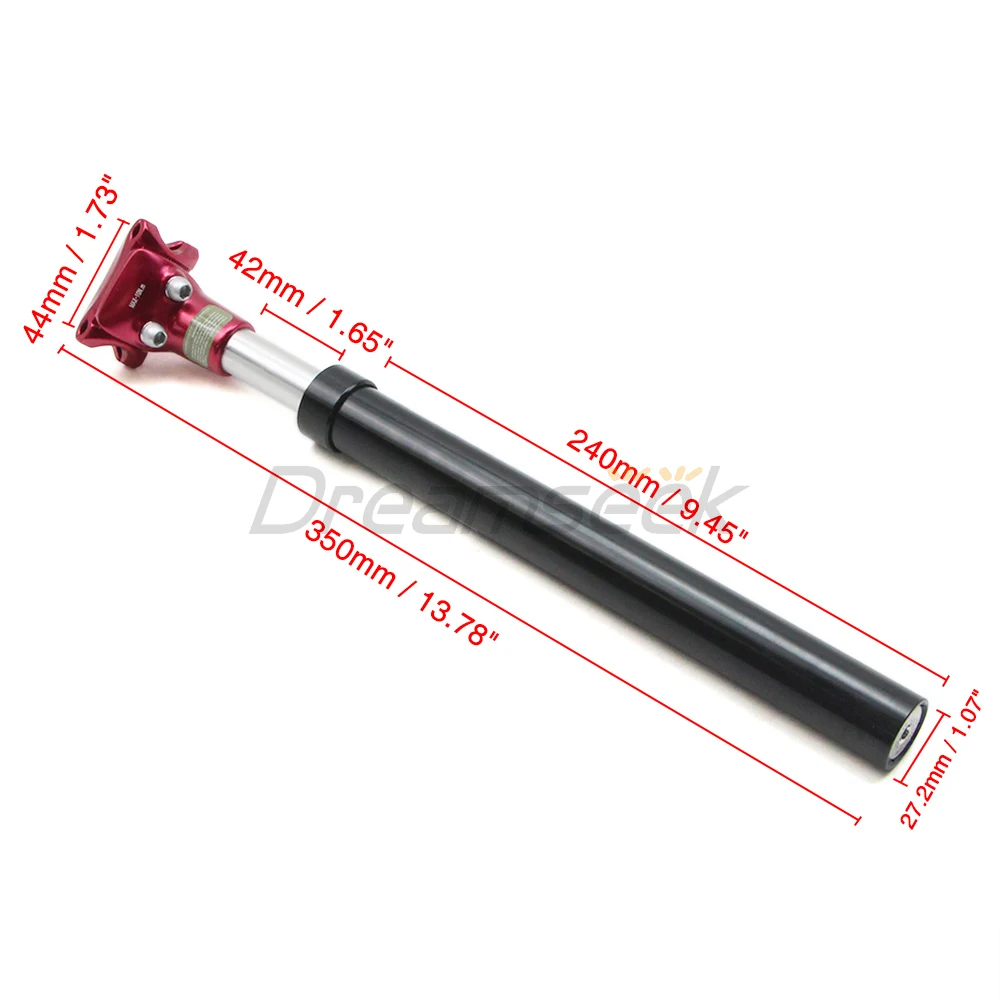 Bike Suspension Seatpost MTB Mountain Road Bicycle Shock Absorber Seat Post 27.2x350mm Damper Adjustable Dropper Shock-Absorbing