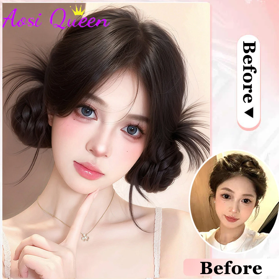 Synthetic Hair Extensions Hair Bands Bun Maker Hair Clips Fake Hair Low Ponytail Holder Fake Hair Bundles Hair Accessories