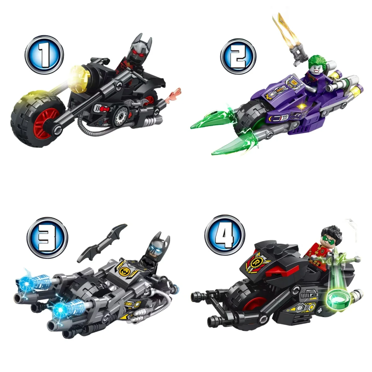 

Конструктор 4-в-1: Модель автомобиля Бэтмобиль, креативный набор мини-фигурок, аниме-модель, кирпичики для сборки, игрушки DIY, подарки на день рождения
