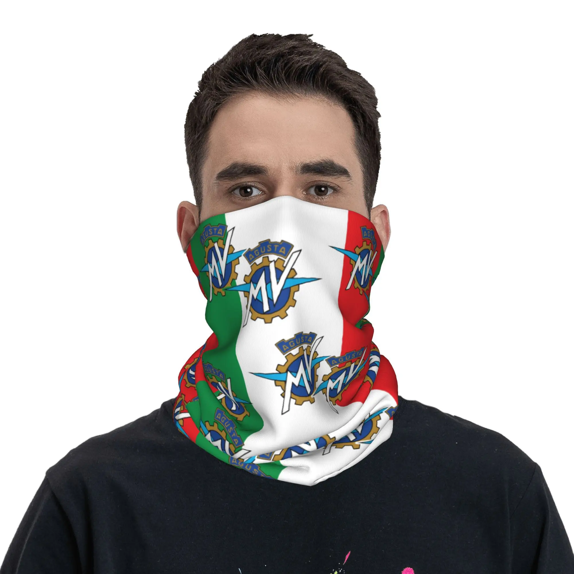 مخصص إيطاليا العلم M-Mvs باندانا الرقبة الجراب للتزلج التخييم النساء الرجال التفاف وشاح بالاكلافا أكثر دفئا