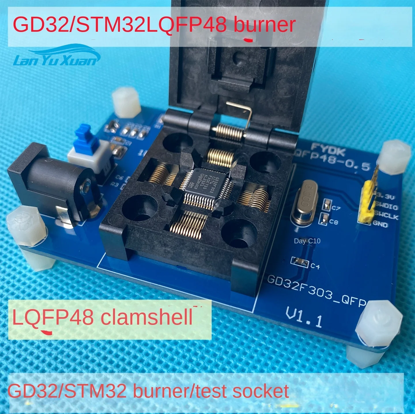 GD32F303/STM32F103C8T6 Programming Socket/IC Socket/Test Socket LQFP48 Made in China